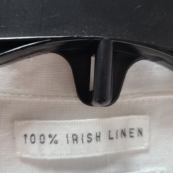 TALBOTS 100% IRISH LINEN TOP- WHITE-SIZE 8 PETITE- FRONT POCKET - Picture 3 of 13